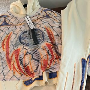 Stylish Cream and Orange Hoodie